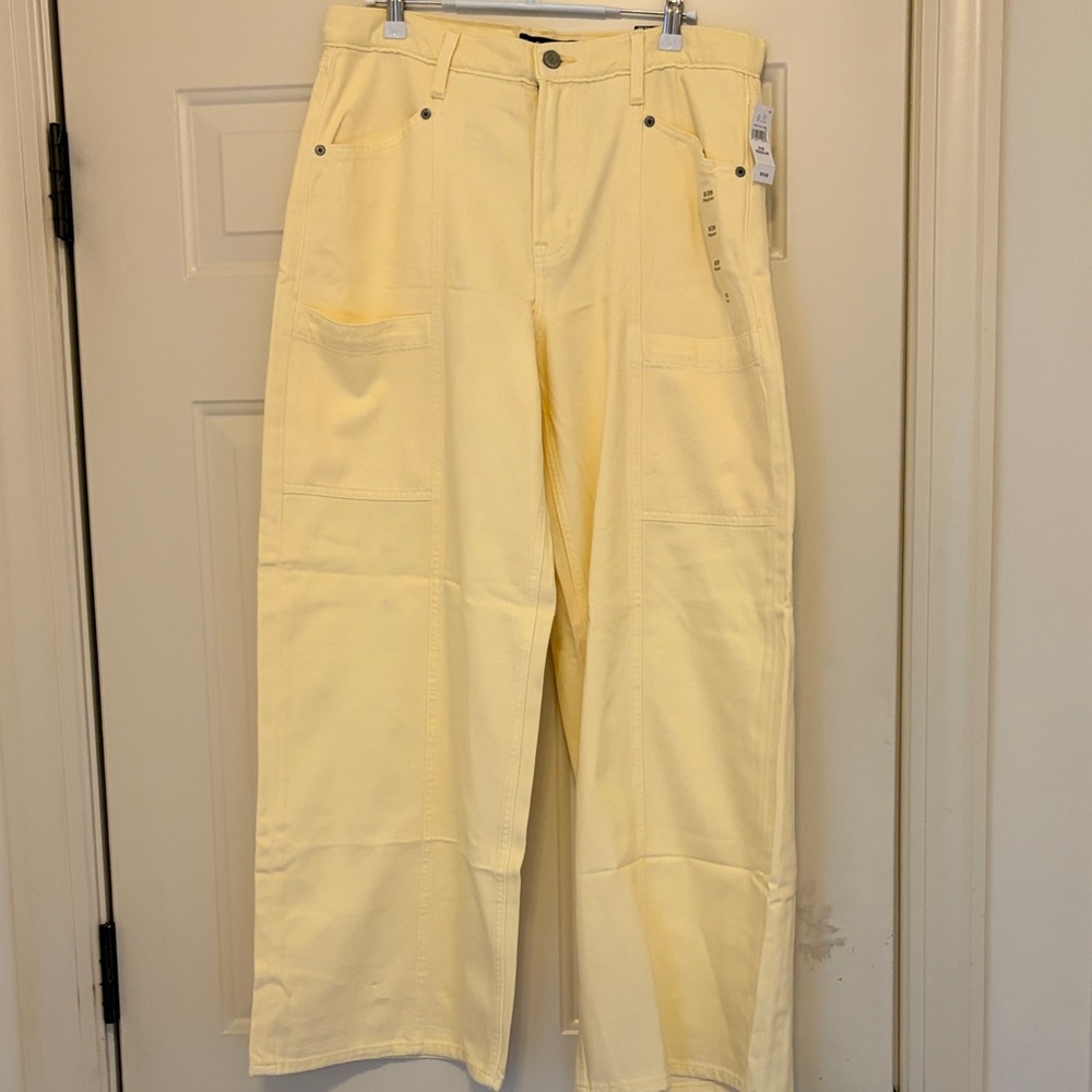 GAP Yellow Mid Rise SuperSoft Baggy Utility Jeans/NWT/Size: 8/29 - Picture 8 of 16